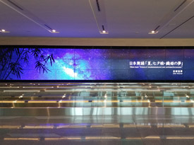 東京国際線エアーターミナル出国ロビーにて「桜」が放映